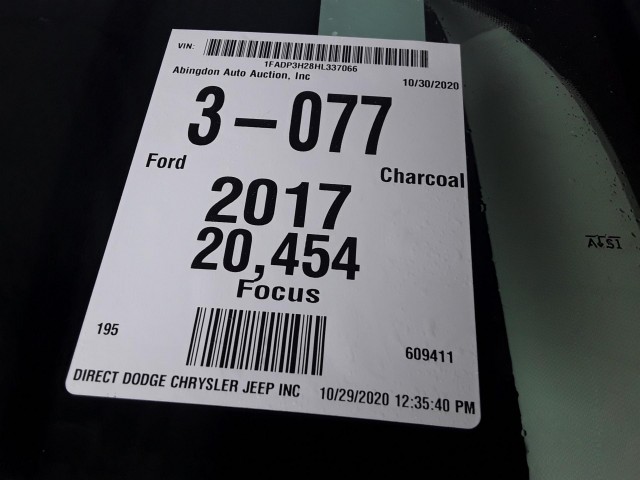 BUY FORD FOCUS 2017 SEL SEDAN, Abingdon Auto Auction, Inc.
